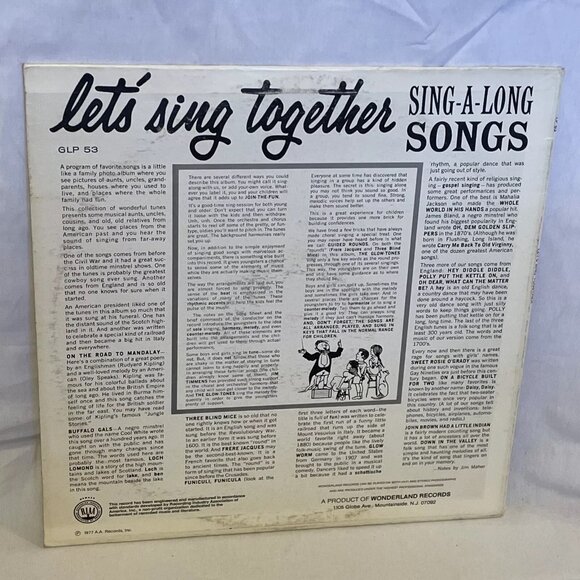 The Glow-Tones Let's Sing Together (Vinyl) Golden Records WLP 53 VG LP Record - Picture 2 of 10